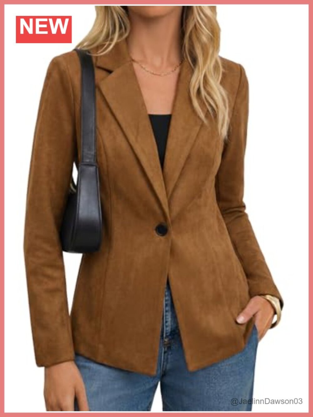 Faux Suede Blazer Open Front Lapel Business Casual Work Jacket
